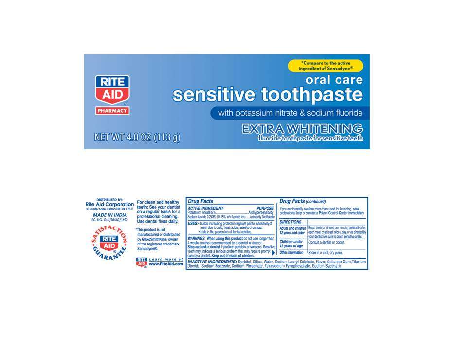 Rite Aid Sensitive Toothpaste Extra Whitening